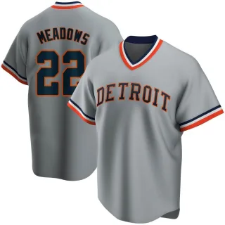 Men's Parker Meadows Detroit Tigers Road Cooperstown Collection Jersey - Gray