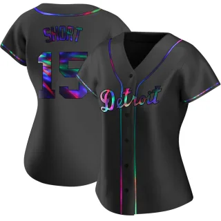 Replica Women's Zack Short Detroit Tigers Alternate Jersey - Black Holographic