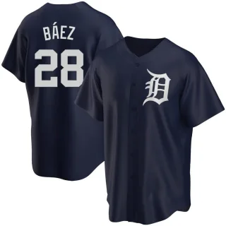 Replica Youth Javier Baez Detroit Tigers Alternate Jersey - Navy
